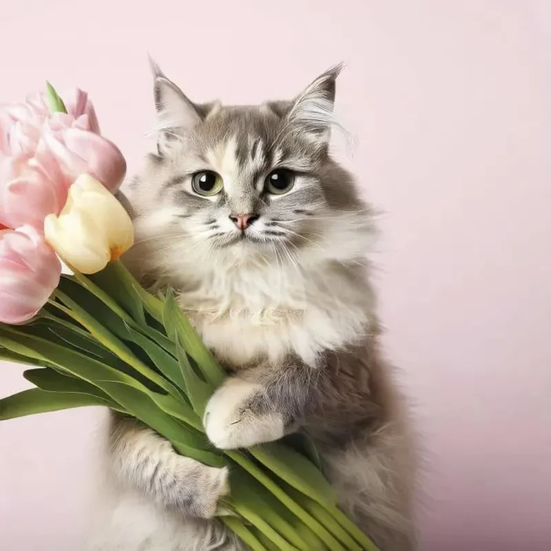 Hãy cùng thưởng thức meme mèo tặng bông hoa, món quà tuyệt vời cho ngày đặc biệt của bạn.
