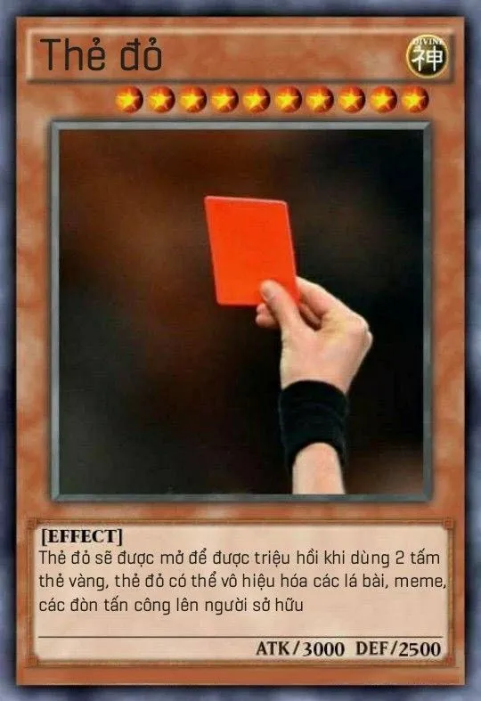 Thẻ bài yugioh meme với hình ảnh sáng tạo dành cho fan của trò chơi huyền thoại