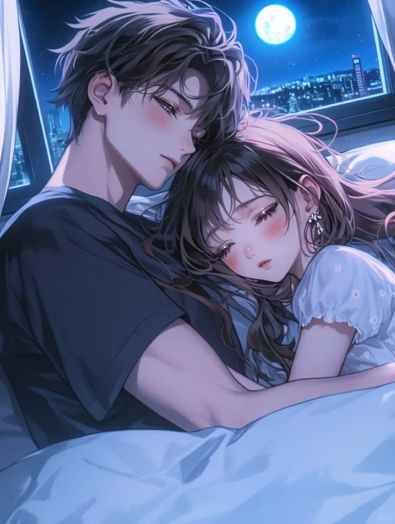 Hình ảnh cặp đôi anime với phong cách dễ thương và sinh động