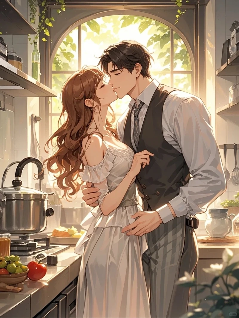Hình ảnh cặp đôi chibi dễ thương, thể hiện tình yêu trong sáng và hồn nhiên