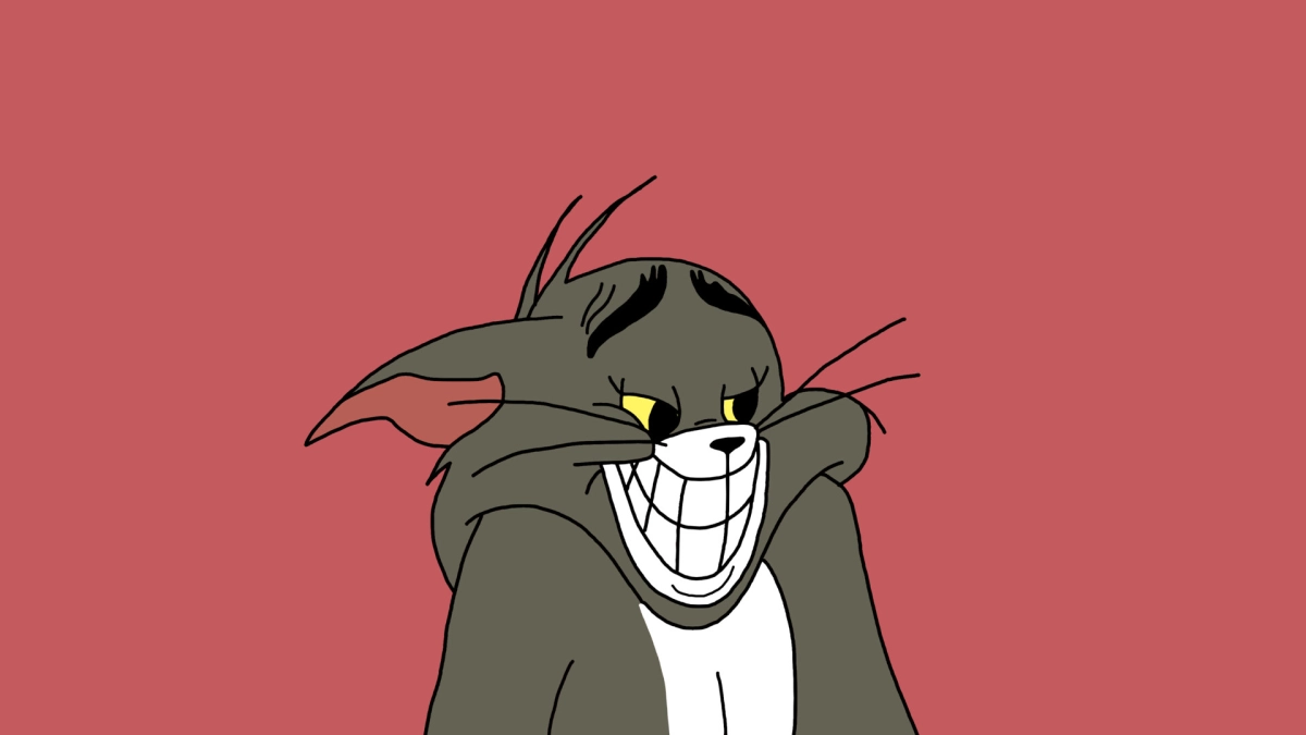 Meme mèo Tom đóng cửa với biểu cảm hài hước