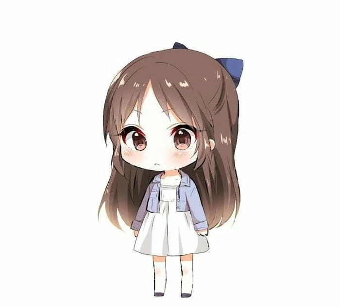 Hình chibi nữ cute với đôi mắt long lanh dễ thương