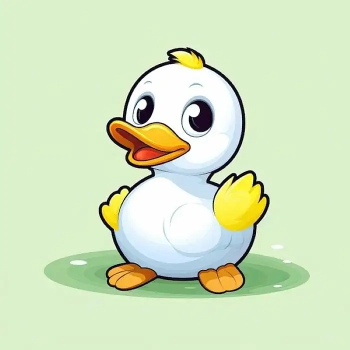 Vịt cute chibi với đôi mắt long lanh siêu đáng yêu