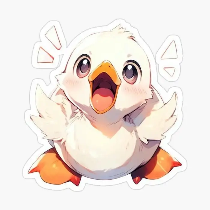 Ảnh vịt chibi đầy màu sắc tạo cảm giác vui tươi