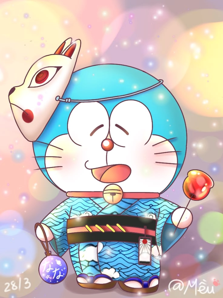 Dễ thương Doremon cute chibi tràn đầy năng lượng