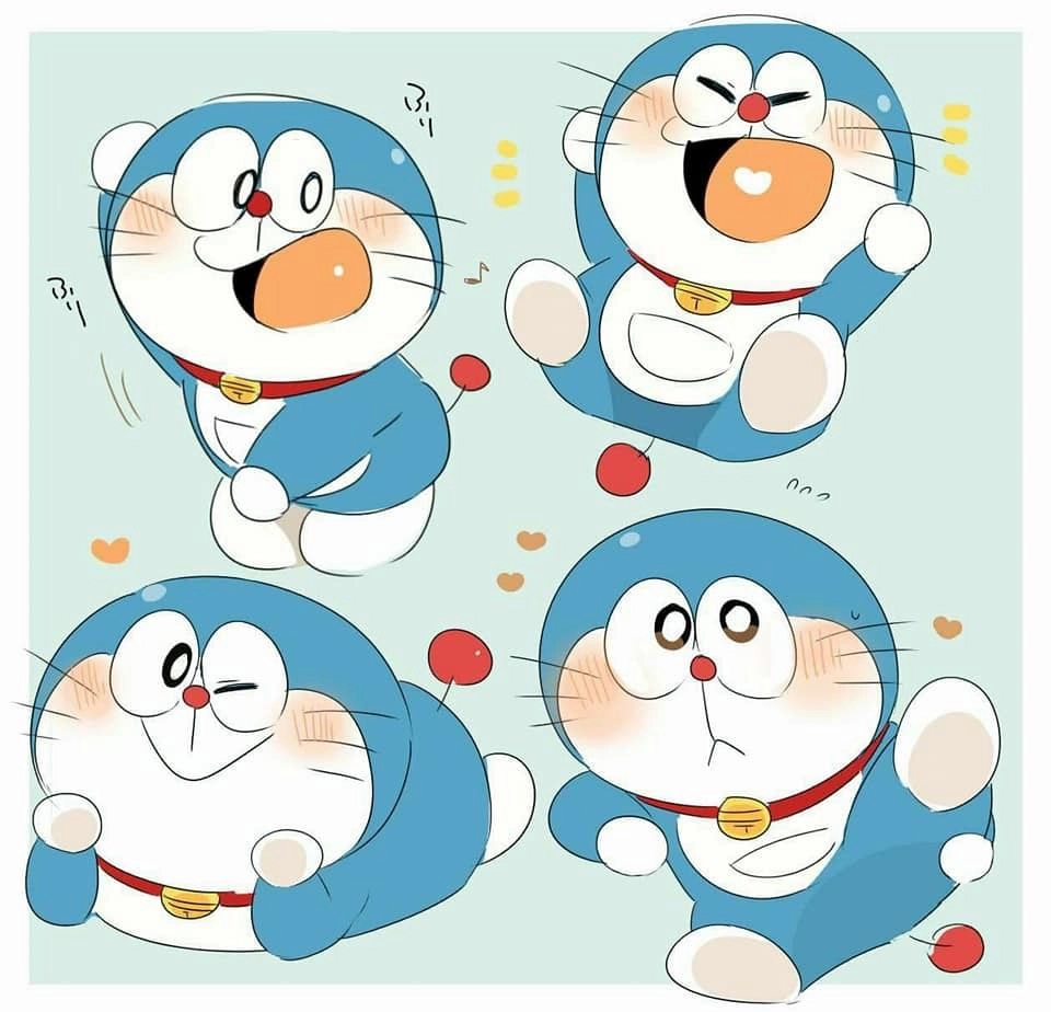 Chibi Doremon cute với phong cách vẽ dễ mến