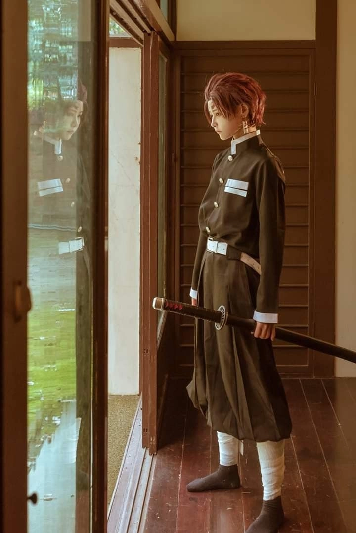 Tanjiro cosplay với trang phục chuẩn sát từng chi tiết
