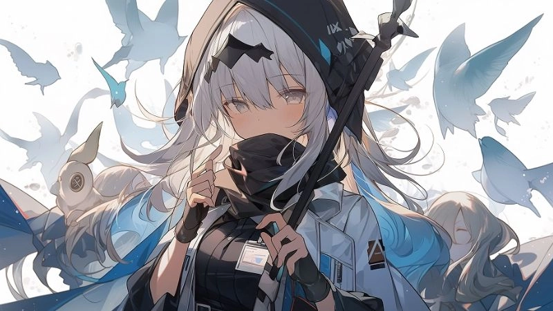 Ảnh nữ cute anime với gam màu tươi sáng rực rỡ