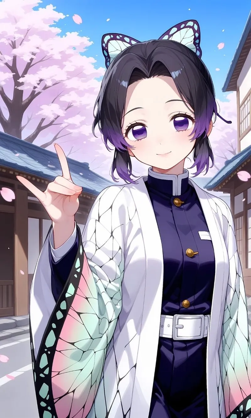 Hình Shinobu cute với biểu cảm nhẹ nhàng, thanh thoát