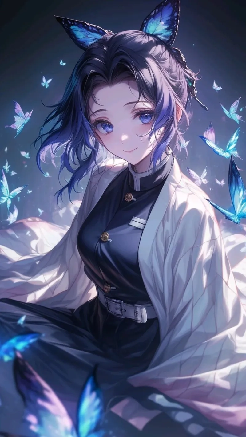 Hình ảnh Shinobu chibi cute với nụ cười đầy mê hoặc