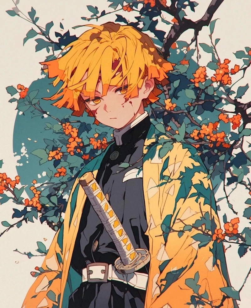 Hình anime Zenitsu đẹp lung linh với hiệu ứng cuốn hút