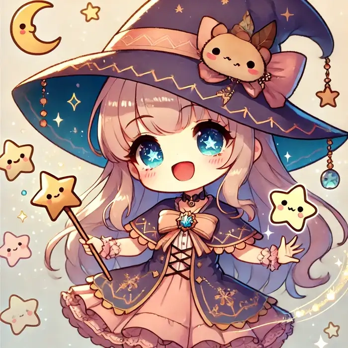 Hình ảnh học sinh nữ chibi với bộ đồng phục dễ thương tinh nghịch