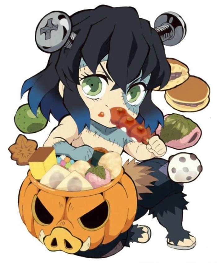 Vẽ Inosuke chibi tạo hình tinh nghịch cực độc đáo