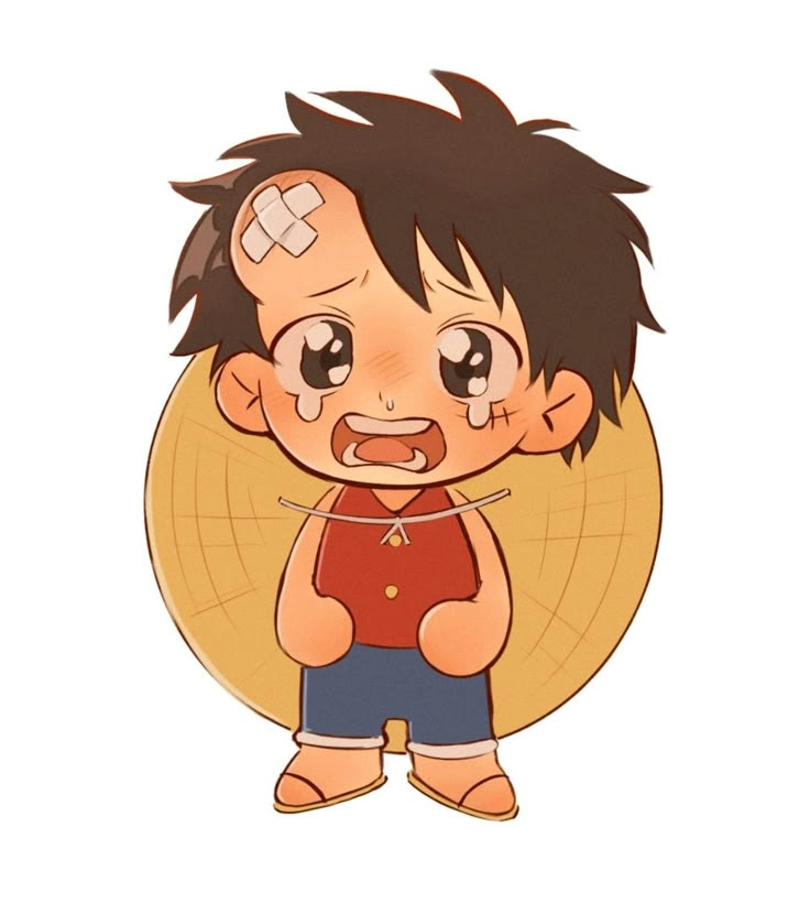 Ảnh Luffy chibi cute với nụ cười rạng rỡ đầy năng lượng