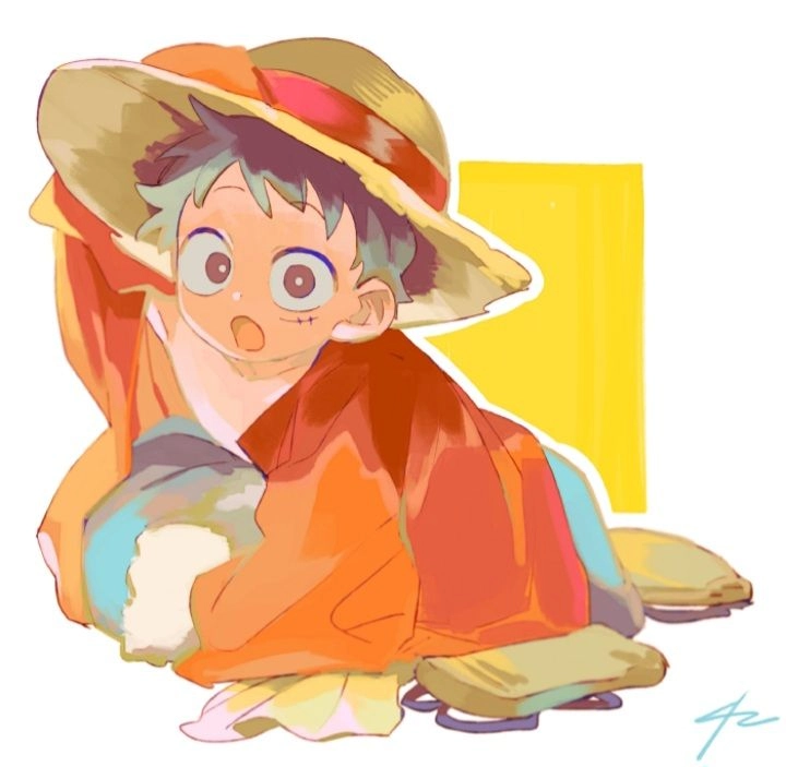 Ảnh One Piece Luffy chibi với dáng vẻ đầy bản lĩnh và quyết tâm