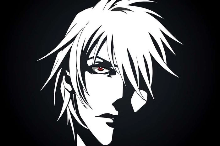 Ảnh anime nam ngầu lạnh lùng trắng đen đầy cuốn hút