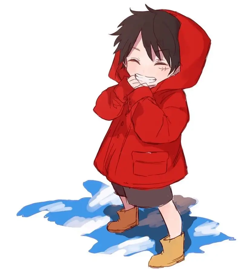 One Piece Luffy chibi với phong cách vô cùng ngầu