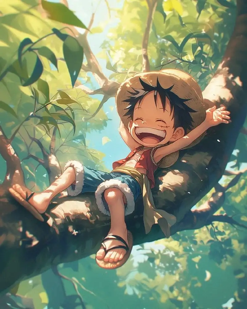 Ảnh Luffy lúc bé với nụ cười tỏa sáng đầy hy vọng