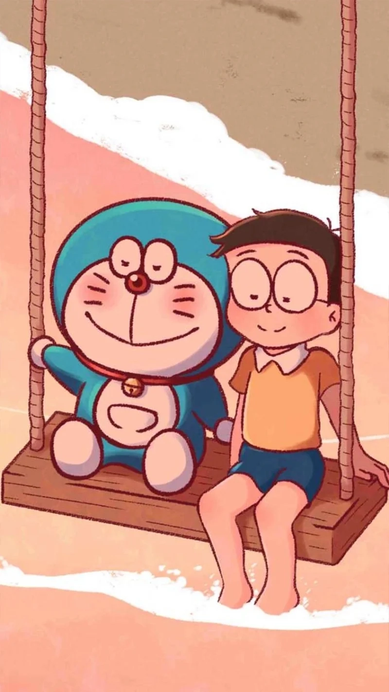 Vẽ Doraemon và Nobita cute đơn giản mà dễ thương