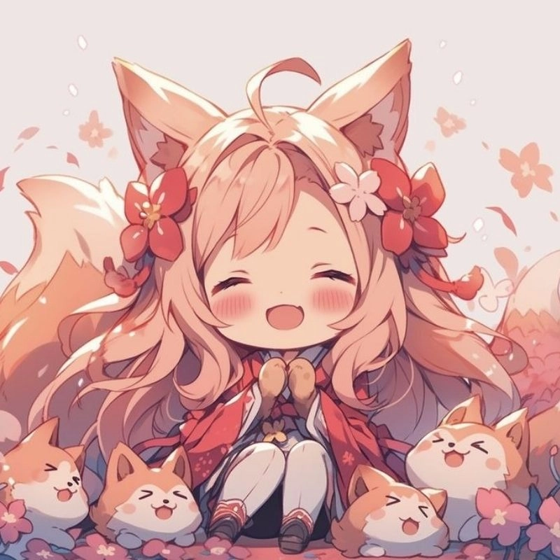 Ảnh avatar chibi nữ với tạo hình xinh xắn rạng rỡ