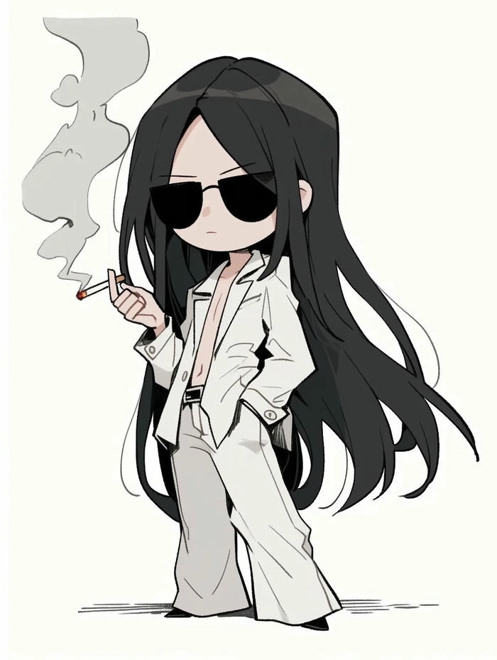 Chibi ngầu với ánh mắt sắc lạnh và thần thái cool ngầu