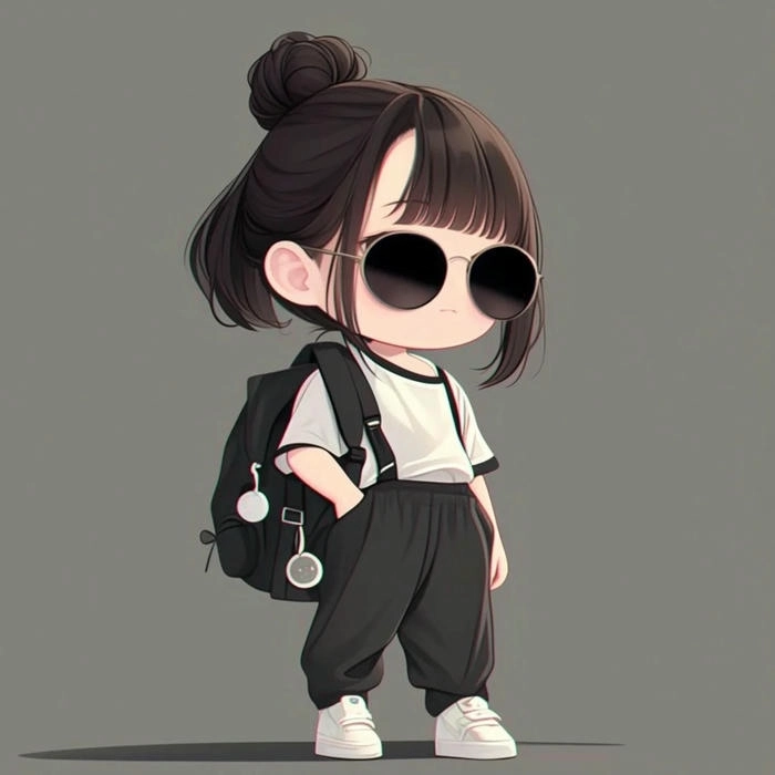 Ảnh chibi nữ ngầu với tạo hình đầy cá tính và cool ngầu