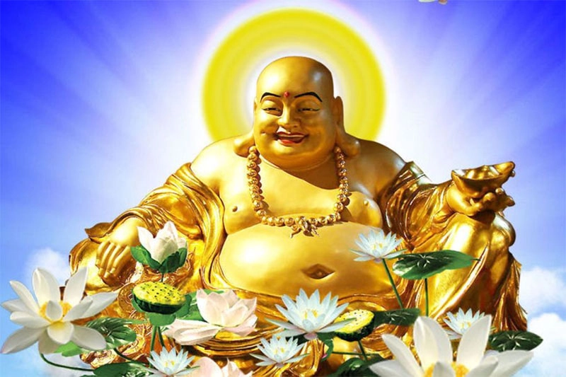 Ảnh Đức Phật Di Lặc rạng rỡ niềm hạnh phúc