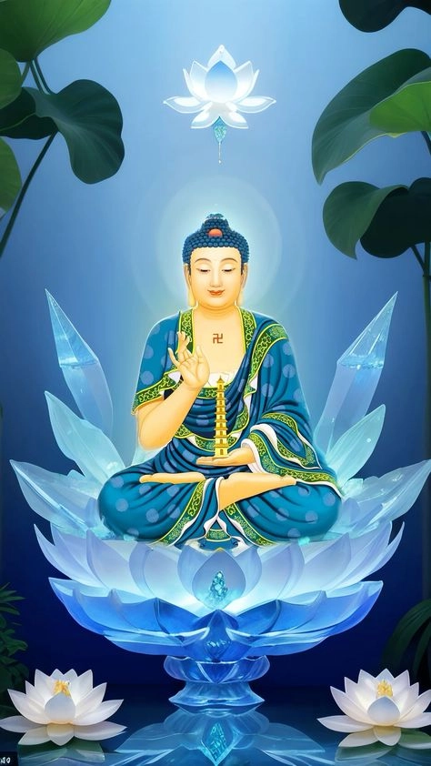 Hình ảnh Phật Dược Sư Lưu Ly Quang Vương Phật trang nghiêm
