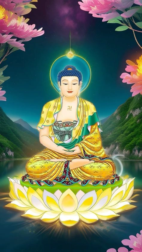 Dược Sư Lưu Ly Quang Vương Phật tỏa ánh hào quang