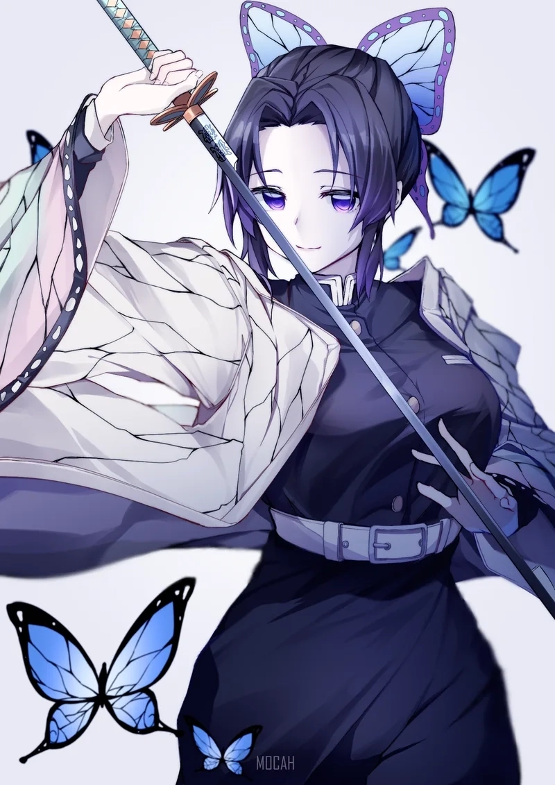Shinobu fanart modern với phong cách hiện đại ấn tượng