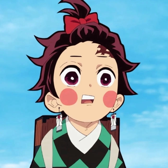 Hình Tanjiro chibi nhỏ nhắn nhưng đầy quyết tâm
