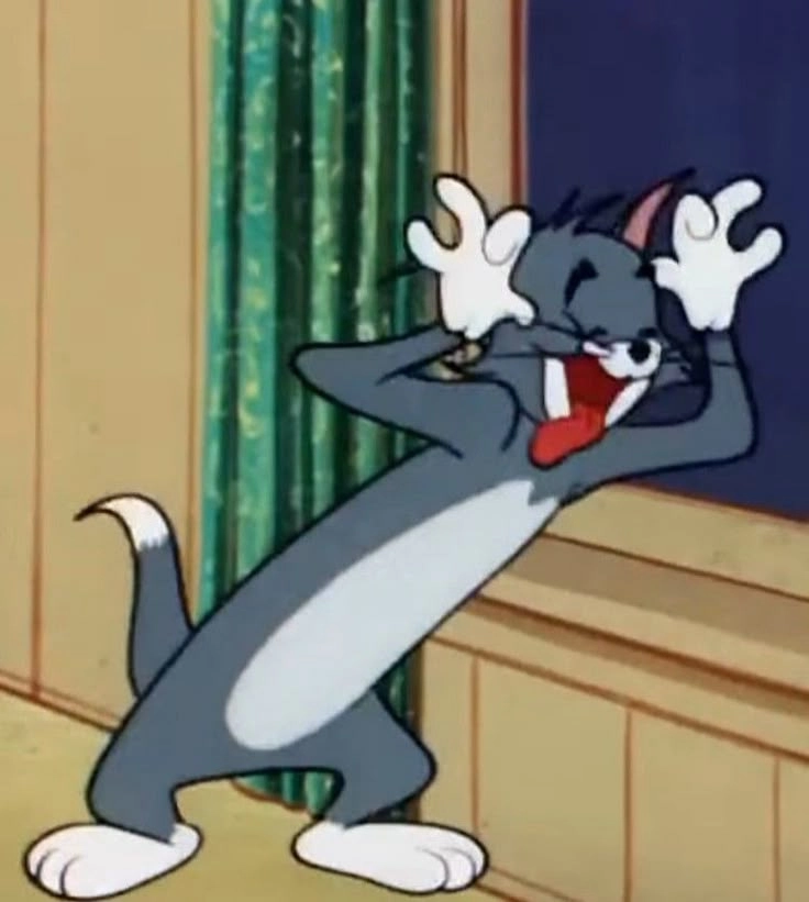 Meme mèo Tom cười nham hiểm đầy bí ẩn