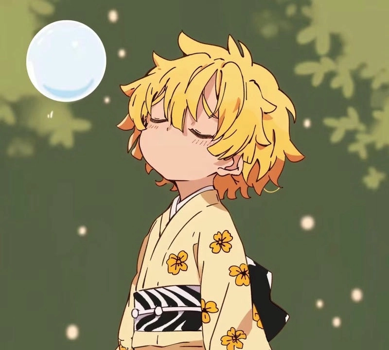 Zenitsu chibi cute với biểu cảm ngây thơ siêu đáng yêu
