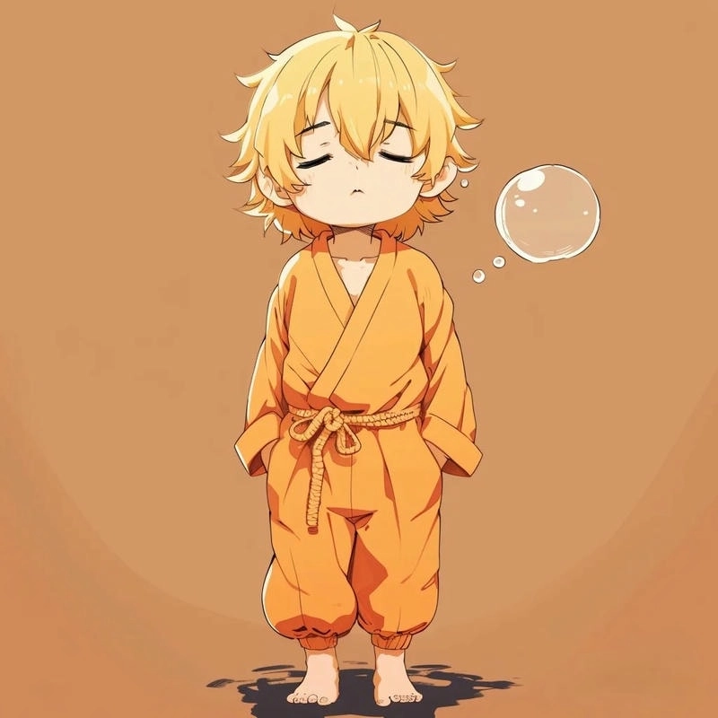 Ảnh Zenitsu chibi mang phong cách dễ thương khó cưỡng