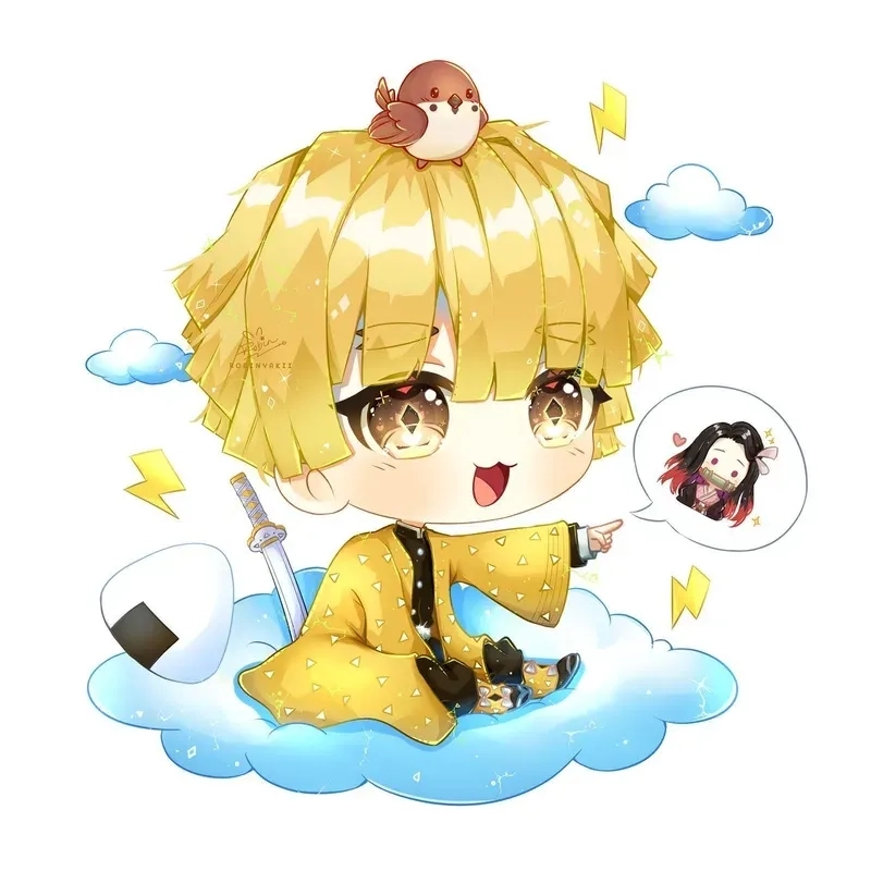 Agatsuma Zenitsu cute với nụ cười rạng rỡ đầy sức sống