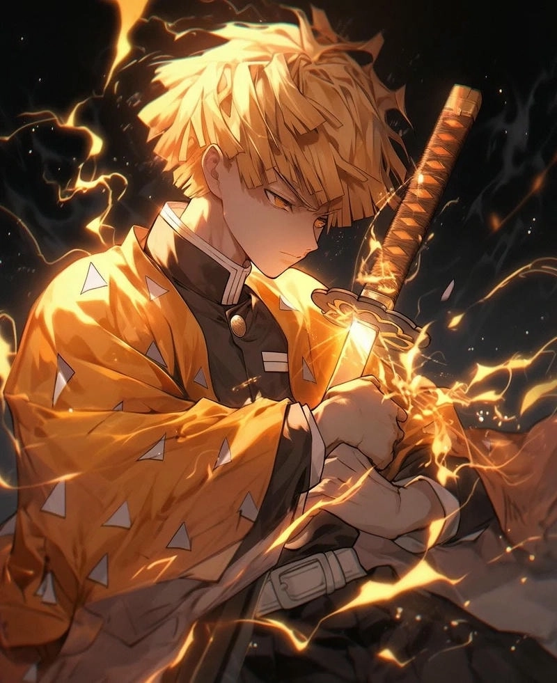 Hình nền Zenitsu anime ngầu mang phong cách đỉnh cao