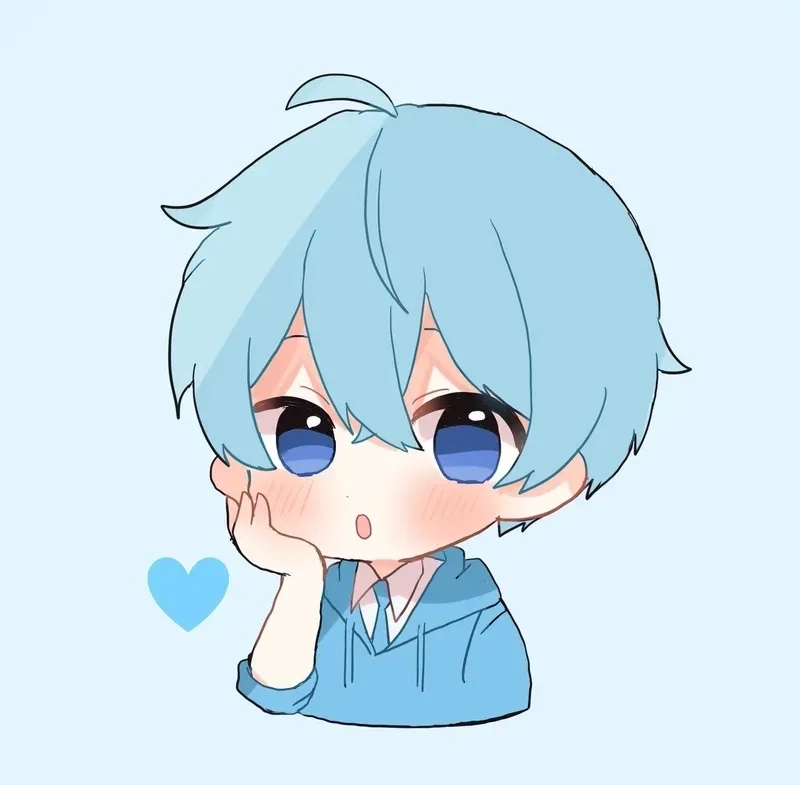 Hình anime nam cute chibi đầy màu sắc tươi sáng