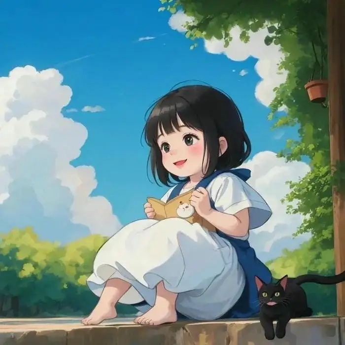 Ảnh anime nữ siêu cute với kiểu tóc và trang phục tinh tế