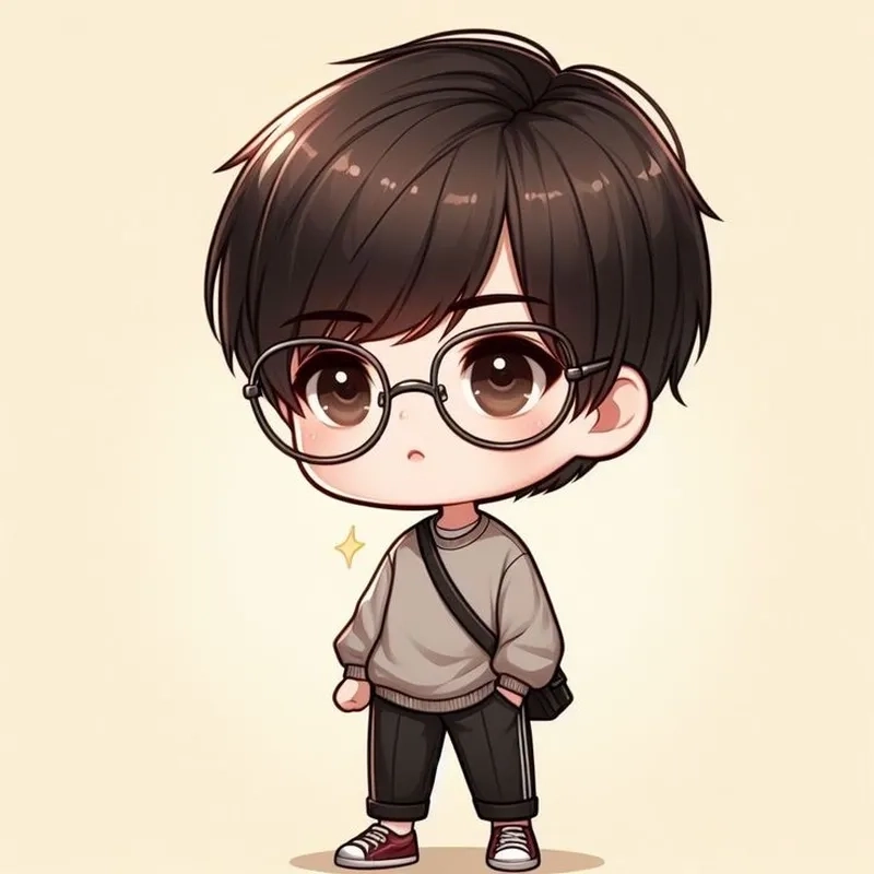 Hình ảnh chibi nam ngầu với ánh mắt lạnh lùng