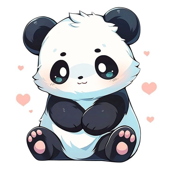 Panda chibi panda nhỏ nhắn với phong cách kawaii