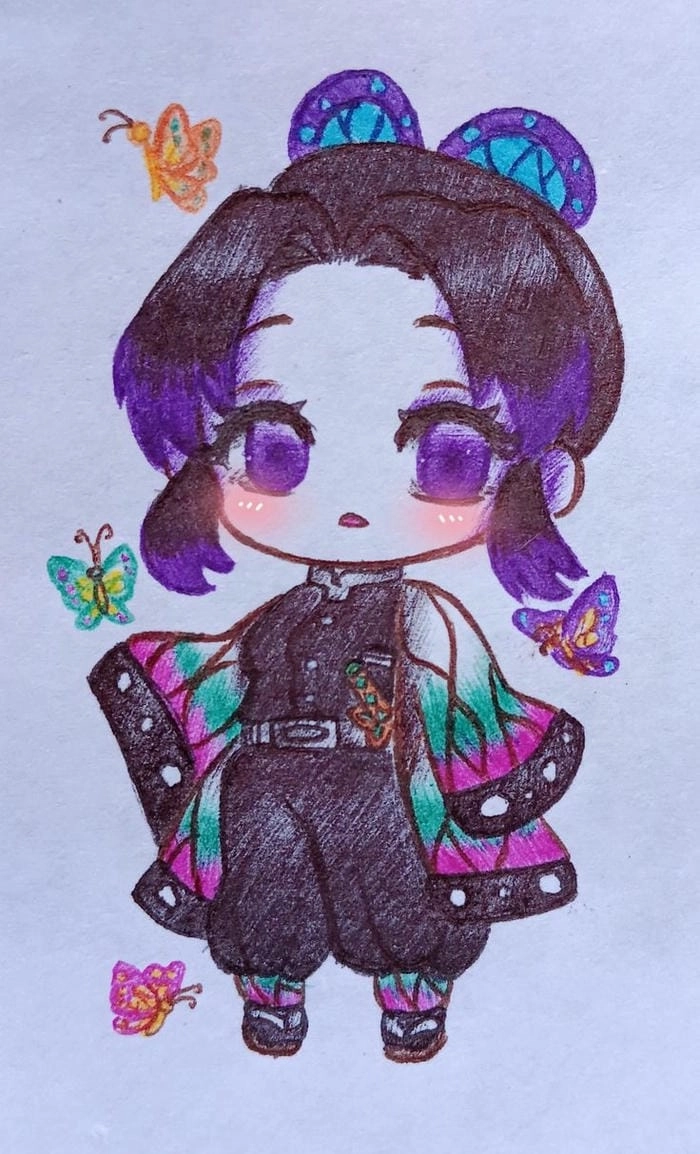 Vẽ Shinobu Chibi đơn giản nhưng đầy cuốn hút