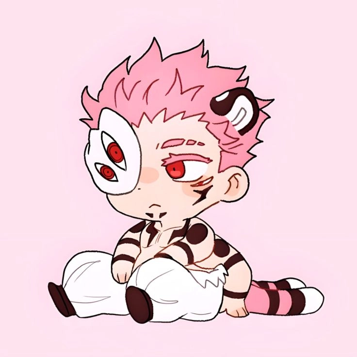 Tranh vẽ Sukuna chibi phong cách sáng tạo