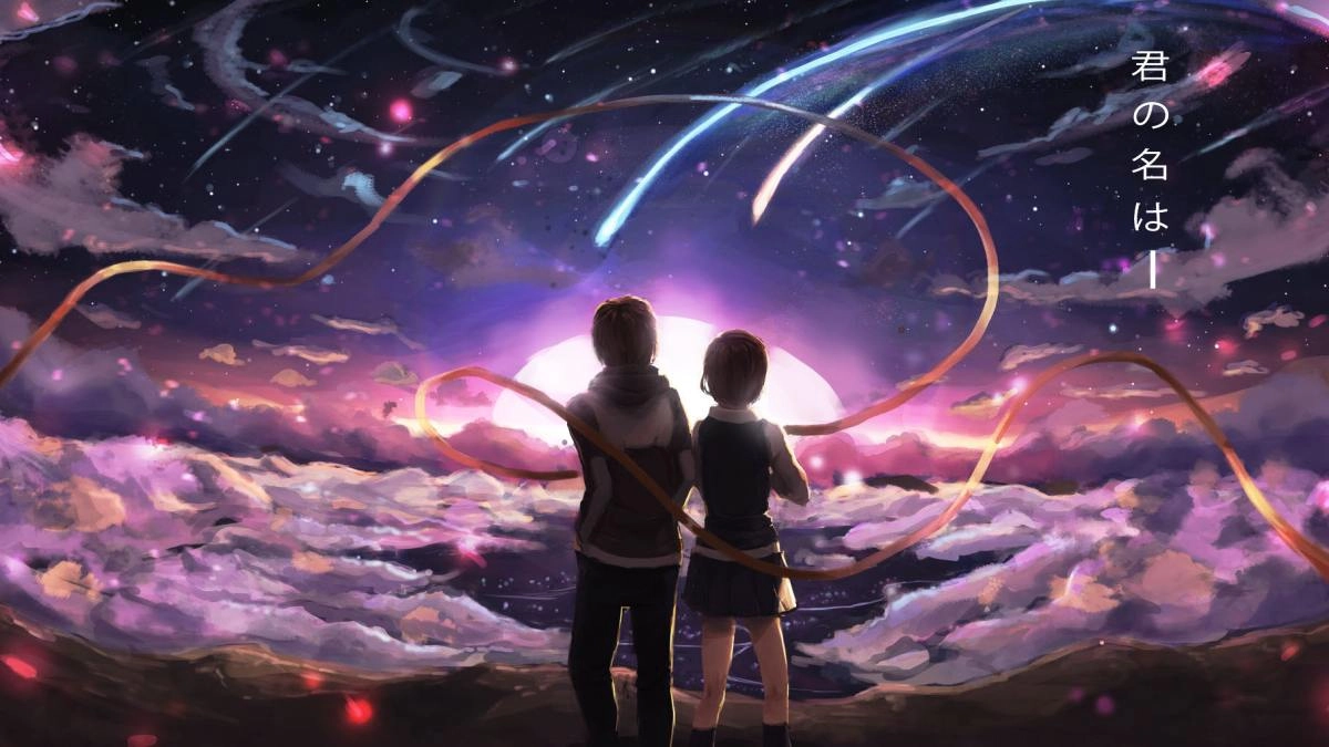 Hình cặp đôi cute anime rực rỡ tình yêu