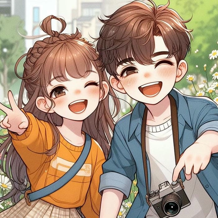 Hình ảnh chibi cặp đôi cực dễ thương và ngọt ngào