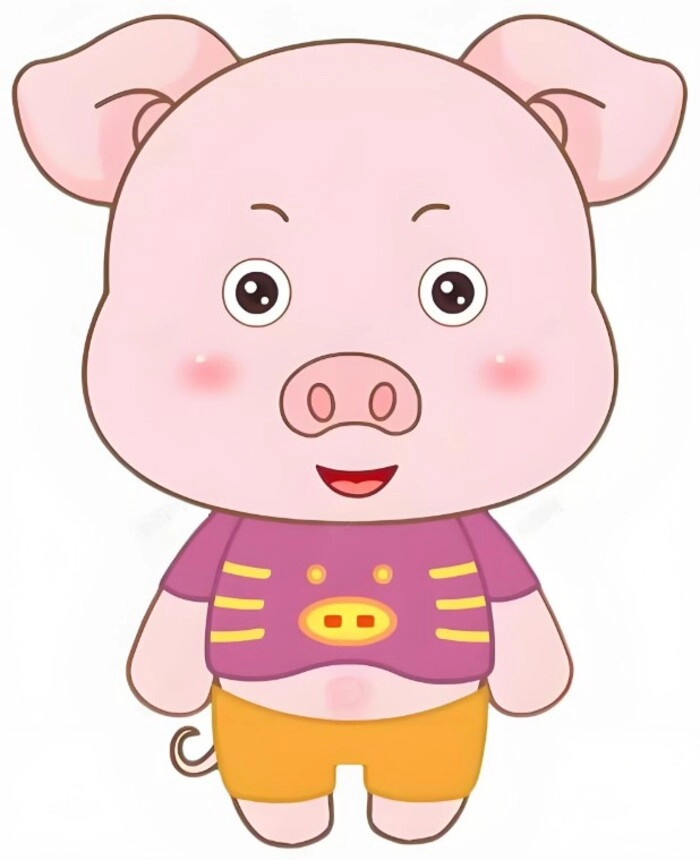 Hình ảnh con heo chibi vui vẻ nhảy múa đáng yêu