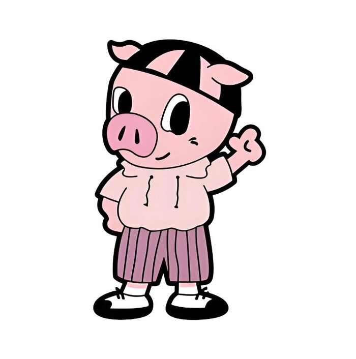 Ảnh heo chibi đang ăn dưa hấu trông rất hài hước