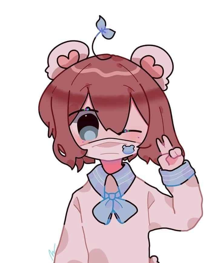 Hình chị Simmy chibi trong tư thế đáng yêu