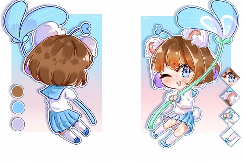 Vẽ Mèo Simmy Chibi Đơn Giản cực kỳ dễ thương