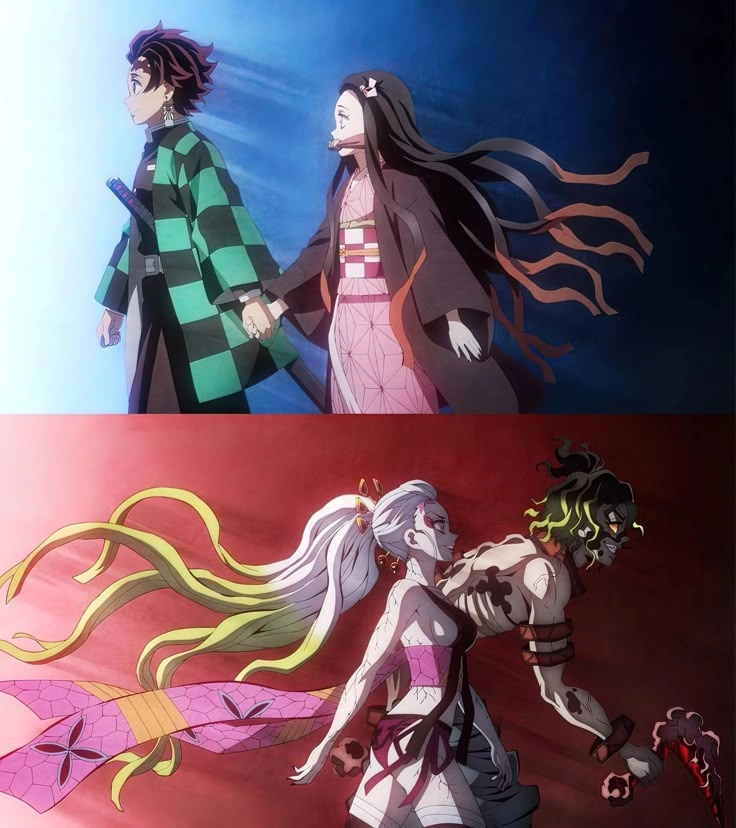 Nezuko vs Daki 4k hình ảnh sắc nét cuộc chiến nữ quỷ