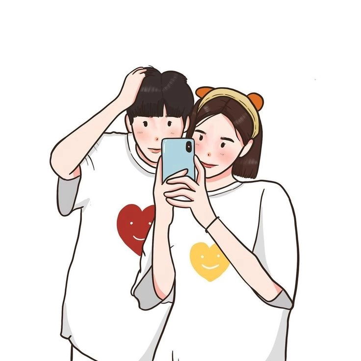 Ảnh nền đôi cute cho màn hình điện thoại